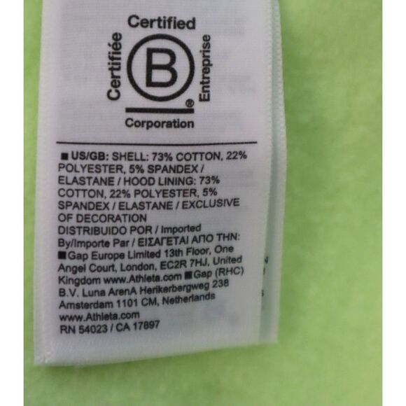 Athleta 473713062 Women Sz L Citron/Yellow Green Easy Fleece 1/2 Zip Hoodie - Picture 3 of 10